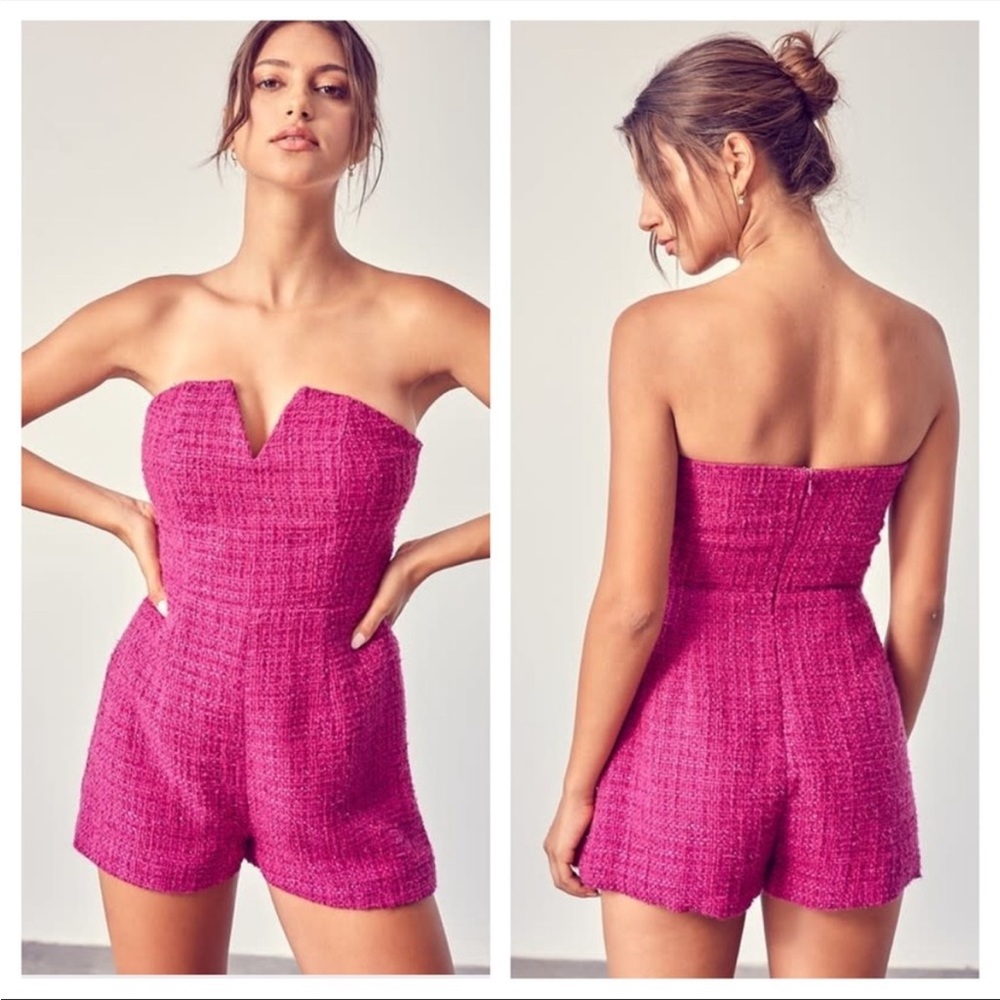 DO+BE | pink tweed romper